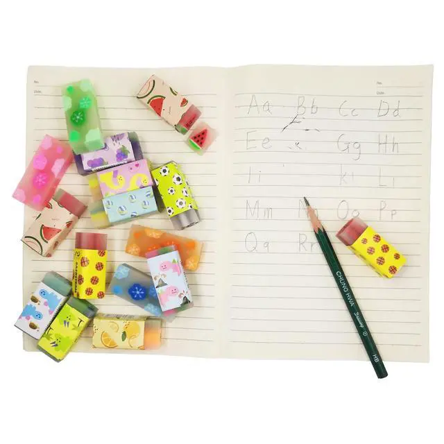 Alt view image 3 of 7 - Cute Erasers for Kids Bulk 16 Pack Animal Food Fun Desk Pets Pencil Students School Supplies Prize Gifts Party Favors