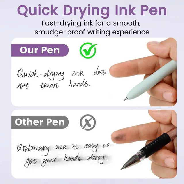 Alt view image 4 of 7 - Gel Pens, 6pcs 0.7mm Fine Point Black Ink, Quick Dry Smooth Writing Pens for Journaling, Nurse Aesthetic Cute Office School Supplies, Gifts for Women and Men (6Pcs Morandi-Black Ink)