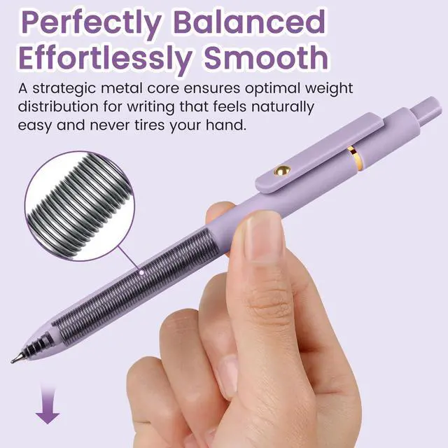 Alt view image 5 of 7 - Gel Pens, 6pcs 0.7mm Fine Point Black Ink, Quick Dry Smooth Writing Pens for Journaling, Nurse Aesthetic Cute Office School Supplies, Gifts for Women and Men (6Pcs Morandi-Black Ink)