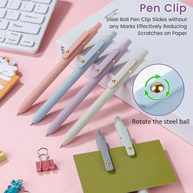 Alt view image 7 of 7 - Gel Pens, 6pcs 0.7mm Fine Point Black Ink, Quick Dry Smooth Writing Pens for Journaling, Nurse Aesthetic Cute Office School Supplies, Gifts for Women and Men (6Pcs Morandi-Black Ink)