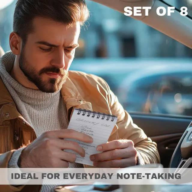 Alt view image 4 of 7 - Aesthetic Pocket Notebooks Set Of 8 - Small 3x5 Spiral Notepads With Lined Pages - The Perfect Little Mini Note Pads to Stay Organized and Boost Productivity at Work or School