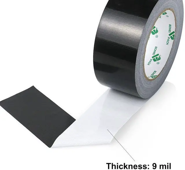 Alt view image 5 of 7 - 2 Pack Duct Tape Heavy Duty,9 Mil Thickness,2 Inches x 30 Yards,Strong Industrial Strength,Flexible,No Residue,Waterproof and Tear by Hand,Multi-Use for Indoor & Outdoor Repairs(Black)