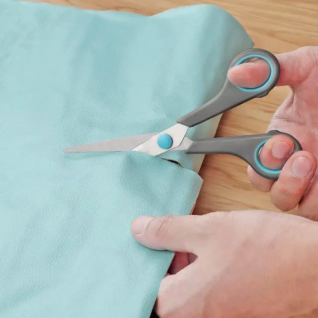 Alt view image 3 of 7 - 6.4" Scissors, Stainless Steel Blades, Soft Grip Handle, Suitable for Households,Offices and Schools, All Purpose, Blue/Grey