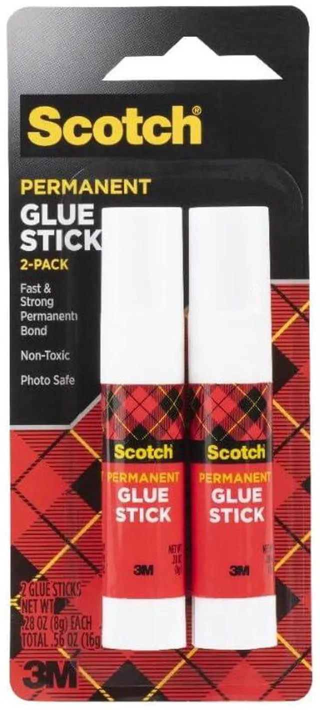 Main image of Permanent Glue Sticks, Acid-Free Non-Toxic Adhesive (2-Pack) Strong & Fast Bond, No-Mess Application for Paper, Photos, Crafts