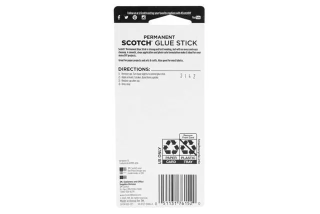 Alt view image 3 of 4 - Glue Stick, .28 oz, 18-Pack, Acid Free and Non-Toxic (6008-18)