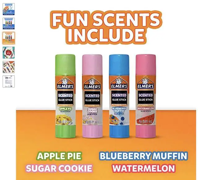 Alt view image 3 of 6 - Scented Glue Sticks Washable Clear Assorted Scents 6 Grams 6 Packs of 4 (24 Total Count)