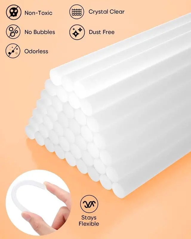 Alt view image 2 of 7 - Full Size Hot Glue Sticks, 0.43 Dia x 4 Long, 120-pack Clear Hot Melt Glue Gun Sticks for All-Temp Glue Guns, Multipurpose for Kids Adults DIY Art Craft Sealing Repairing Festival Decoration