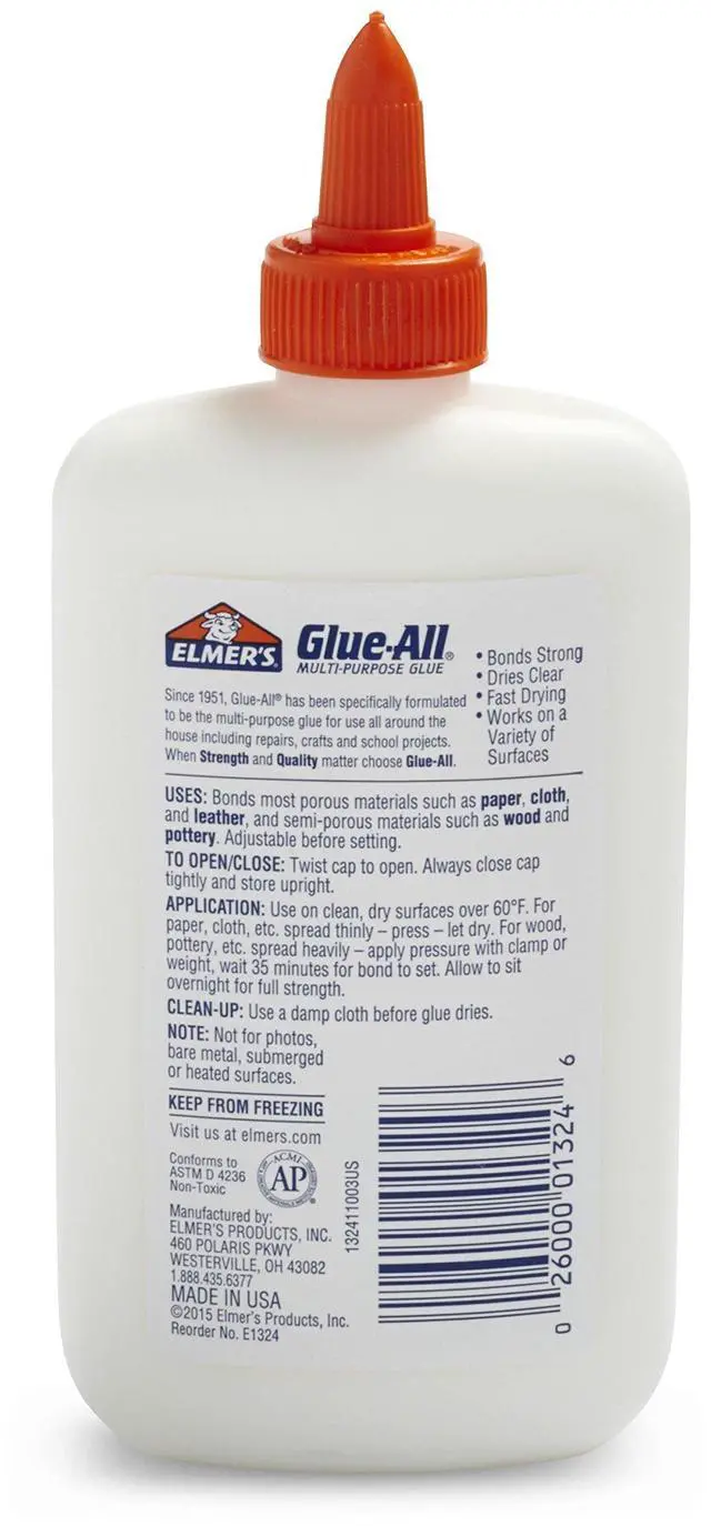 Alt view image 3 of 4 - E1324 Elmer's Glue-All Multi-Purpose Liquid Glue, Extra Strong, 7.625 Ounces, 1 Count