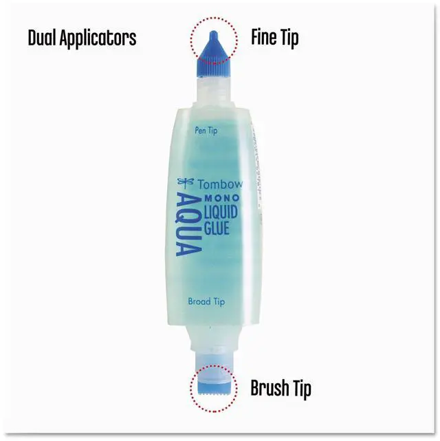 Alt view image 4 of 5 - 52180 MONO Aqua Liquid Glue, 1.69 Ounce, 1-Pack. Dual Tip Dispenser for Precise to Full Coverage Application that Dries Clear.