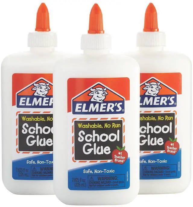 Main image of Liquid School Glue, White, Washable, 7.625 Ounces, 3 Count Slime Kit