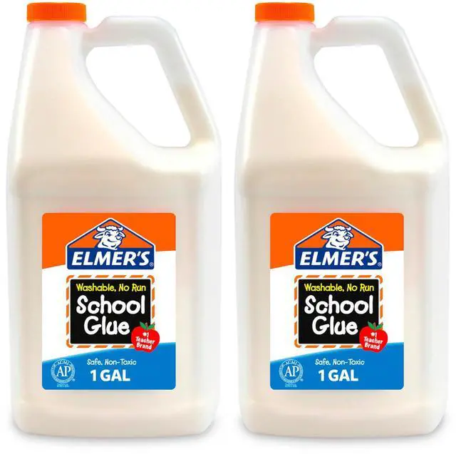 Main image of White Liquid School Glue, 1 Gallon 2 Count, Washable, #1 Teacher Brand - Arts & Crafts, Teacher Supplies, Great for Making Slime