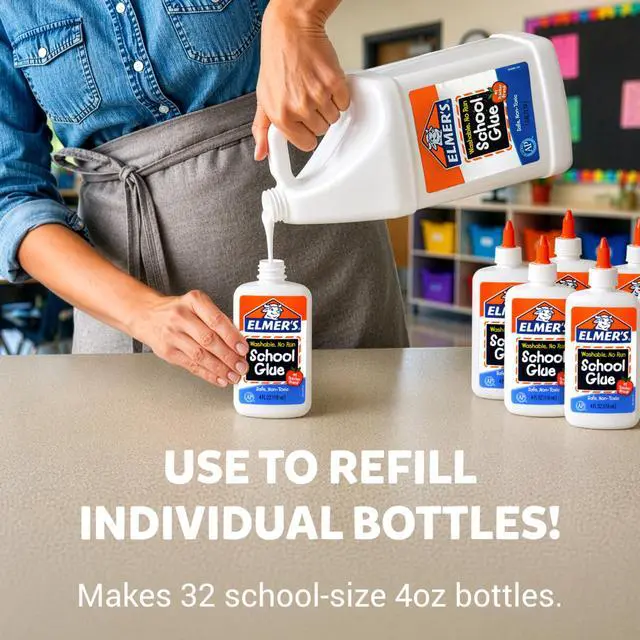 Alt view image 2 of 7 - White Liquid School Glue, 1 Gallon 2 Count, Washable, #1 Teacher Brand - Arts & Crafts, Teacher Supplies, Great for Making Slime