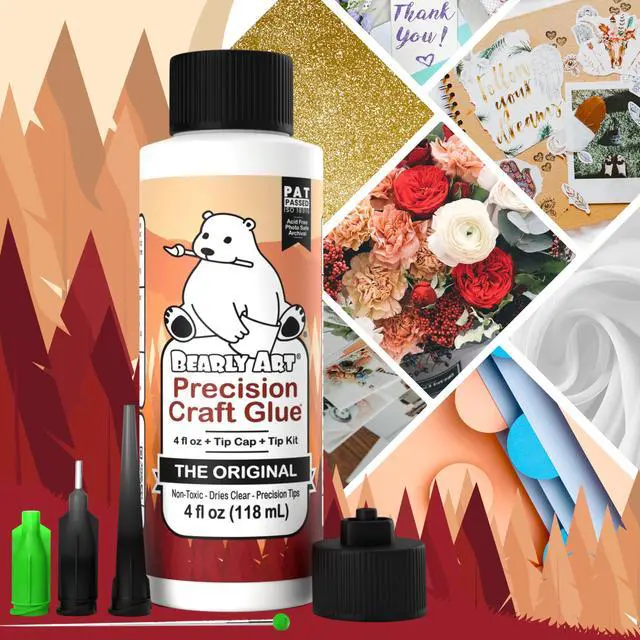 Alt view image 6 of 6 - Precision Craft Glue - The Original - 4fl oz - Tip Kit Included - Dries Clear - Metal Tip - Wrinkle Resistant - Flexible and Crack Resistant - Strong Hold Adhesive - Made in USA
