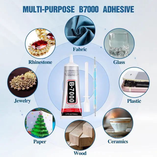 Alt view image 5 of 7 - 110 ml B7000 Adhesive for Crafts, Clear Glue with Spreaders and Dotting Pen Tool, Multipurpose for Rhinestones, Fabric, DIY, Makeup, Shoes, Jewelry Making, Nail Art