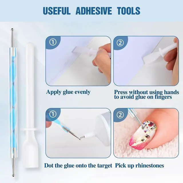 Alt view image 7 of 7 - 110 ml B7000 Adhesive for Crafts, Clear Glue with Spreaders and Dotting Pen Tool, Multipurpose for Rhinestones, Fabric, DIY, Makeup, Shoes, Jewelry Making, Nail Art