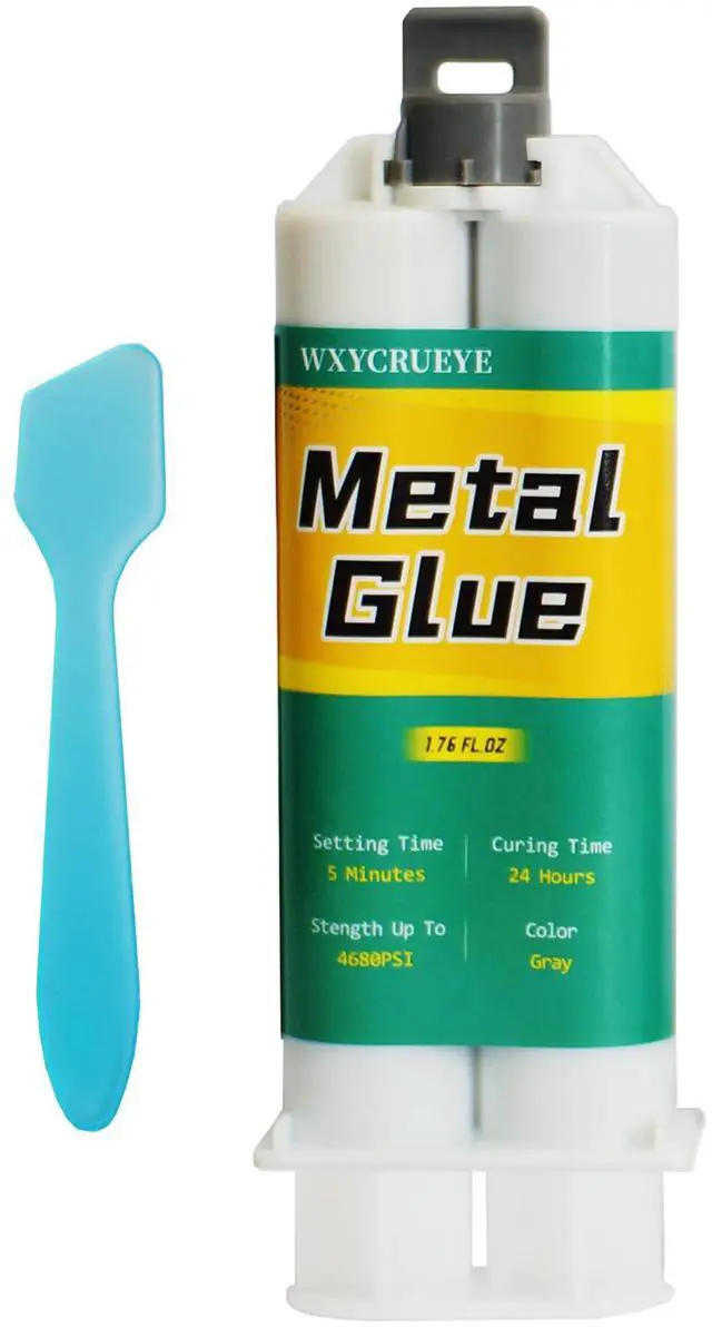 Main image of Metal Glue Heavy Duty Waterproof, Metal to Metals Adhesive, Liquid Weld, Welding Glue, Cold Weld, Exhaust Repair kit, Weld Stainless Steel, Iron, Aluminum, Fiberglass, Plastic, 1.76 oz