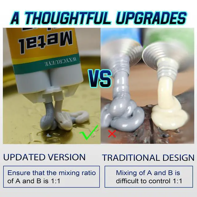 Alt view image 4 of 7 - Metal Glue Heavy Duty Waterproof, Metal to Metals Adhesive, Liquid Weld, Welding Glue, Cold Weld, Exhaust Repair kit, Weld Stainless Steel, Iron, Aluminum, Fiberglass, Plastic, 1.76 oz