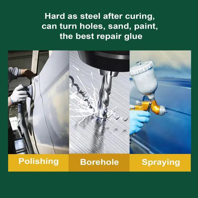 Alt view image 6 of 7 - Metal Glue Heavy Duty Waterproof, Metal to Metals Adhesive, Liquid Weld, Welding Glue, Cold Weld, Exhaust Repair kit, Weld Stainless Steel, Iron, Aluminum, Fiberglass, Plastic, 1.76 oz