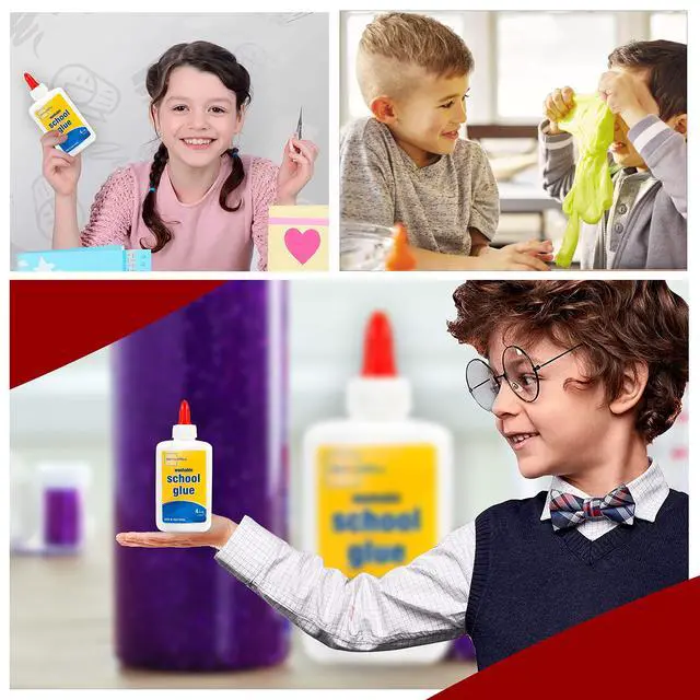 Alt view image 5 of 6 - White Glue Bottles, Washable School Glue White, No-Run 4 oz. 4/Pack