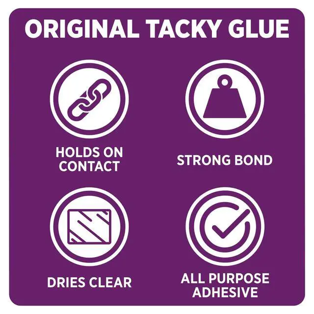 Alt view image 2 of 7 - Original Tacky Glue, All Purpose Adhesive, Perfect for Crafts and DIY Projects, Dries Fast and Clear, 2 fl oz 6-Pack