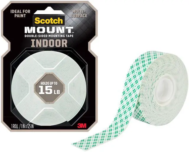 Main image of Indoor Double-Sided Mounting Tape, White, 1 Roll
