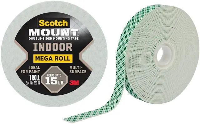 Main image of Indoor Double-Sided Mounting Tape, White, 1 Roll