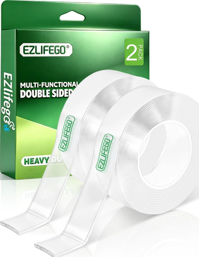 Main image of Heavy Duty Invisible Bond Nano Double Sided Mounting Tape, 2-Pack 396 inch Extra-Large, Nano-Tech, Holds up to 72lbs, All-Purpose, Instant Hold, Industrial-Strength, Indoor & Outdoor Decor