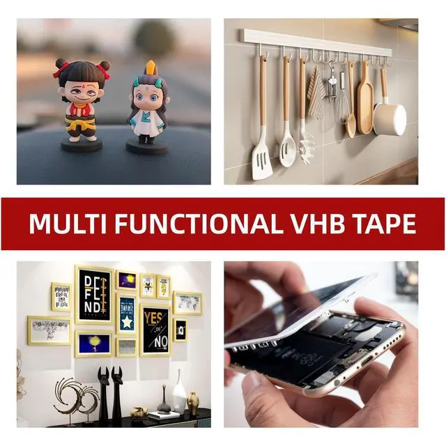 Alt view image 7 of 7 - 3M Double Sided Tape Heavy Duty 0.5" x 15.4 Ft 5925, Black Mounting Tape