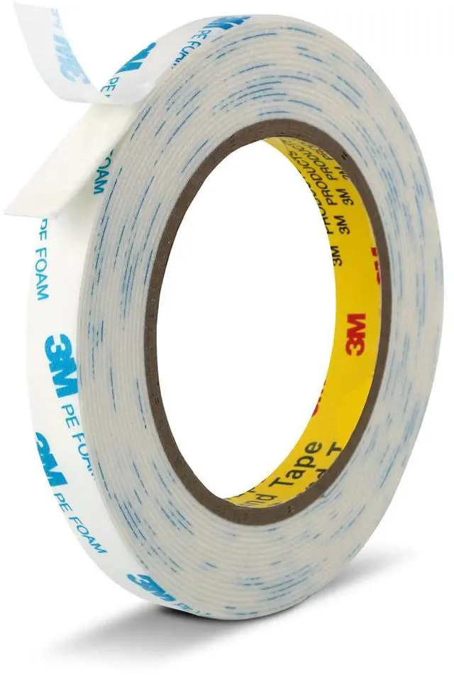 Main image of 3M Double Sided Tape, 1/2" x 18Ft Foam Tape, 1600T, White