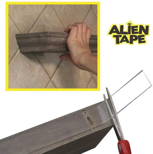 Alt view image 6 of 6 - ALIEN TAPE Double Sided Tape Heavy Duty, Nano Tape, Double Sided Mounting Tape, Heavy Duty Double Sided Tape for Walls, Wall Tape, Clear Adhesive Tape for Poster Photo Wall Décor As Seen on TV 30 Feet