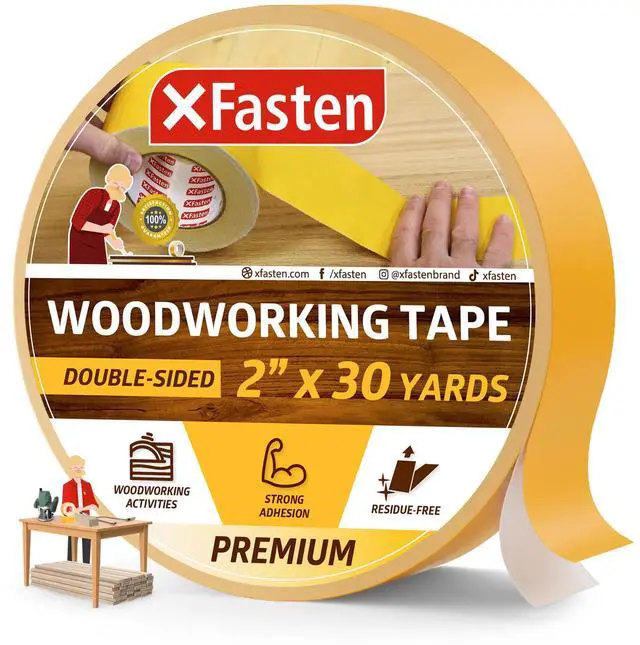 Main image of Double Sided Woodworking Tape 2 Inch x 90 Feet, Heavy Duty Residue-Free Double Sided Masking Tape for Router Templates, High Speed CNC Router, MDF Edge Banding, and Zero Clearance and Gap Cuts
