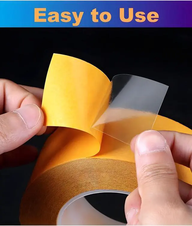 Alt view image 5 of 7 - Super Thin Double Sided Adhesive Tape 1Inch x 66Feet Transparent Sticky Tape for Making DIY Crafts, Paste Photo, Scrapbook, Gift Wrap, Rug Fixed, Woodworker, Fashion Clothing, Wall Decor, Cat Training