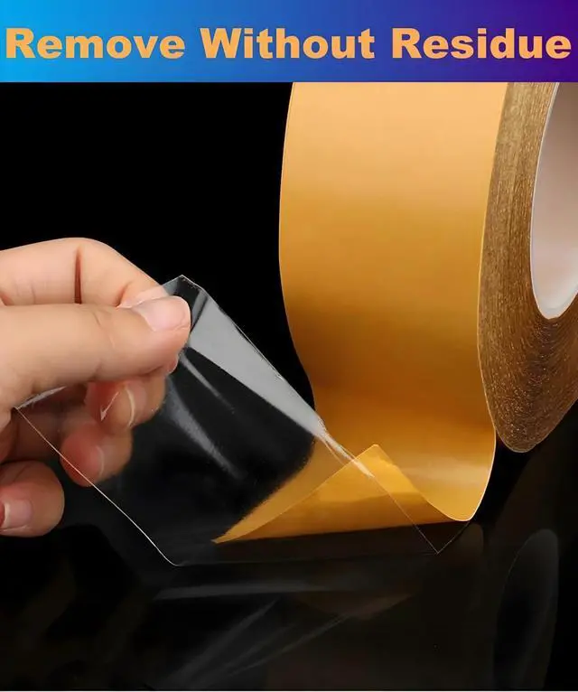 Alt view image 7 of 7 - Super Thin Double Sided Adhesive Tape 1Inch x 66Feet Transparent Sticky Tape for Making DIY Crafts, Paste Photo, Scrapbook, Gift Wrap, Rug Fixed, Woodworker, Fashion Clothing, Wall Decor, Cat Training