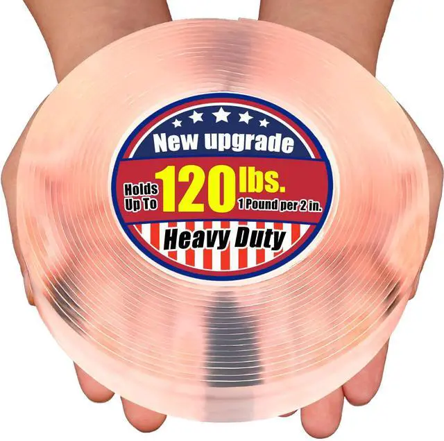 Main image of Extra Large 1.2" x 240" Super Heavy Duty Double Sided Mounting Tape, Clear & Tough Nano Strong Adhesive Tape