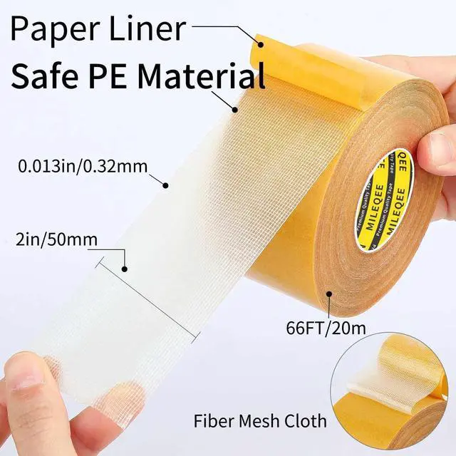 Alt view image 2 of 7 - High Adhesive Double Sided Tape Heavy Duty,1Pack x 2" x 66FT