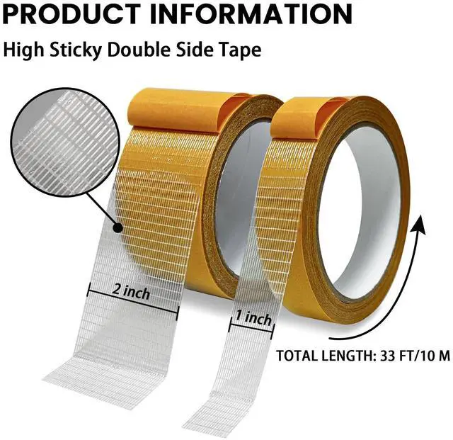 Alt view image 2 of 7 - Double Sided Fabric Tape Heavy Duty,Double Stick Carpet Tape Fabric Tape