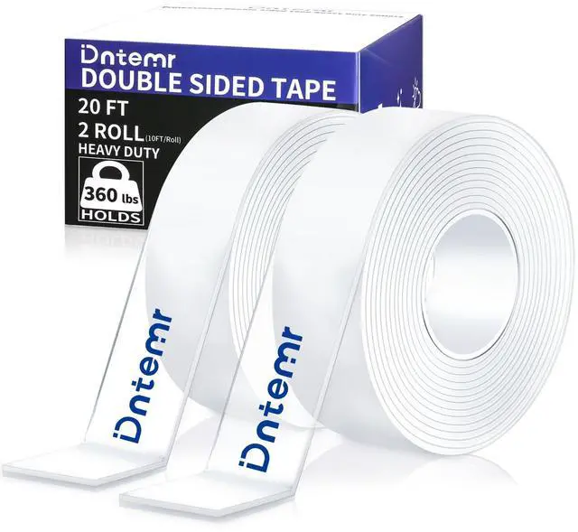 Main image of Nano Double Sided Heavy Duty Mounting Tape 2 Rolls, 20FT Total, 120 x 1.18 Inch, Removable Washable Reusable Adhesive Tape for Wall Hanging, Home Decor, Posters, Crafts, Classroom & Office