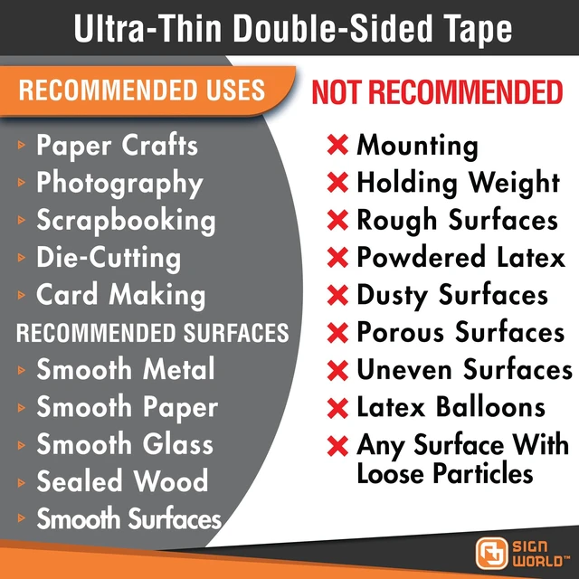 Alt view image 5 of 5 - Best 3" Ultra-Thin Permanent Double-Sided Tape for Arts, Crafts, Photography, Scrapbooking, Tear-by-Hand, Paper Backing, Documents, All Purpose (3-Inch by 164-Feet/55 Yards)