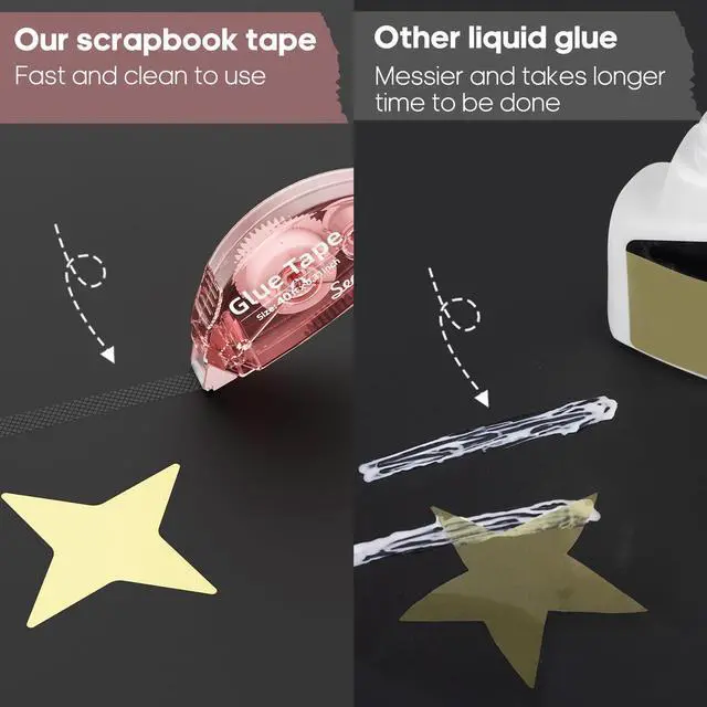 Alt view image 3 of 6 - Scrapbook Tape,0.3IN x 40FT Glue Tape, 6 Pack Adhesive Glue Runner
