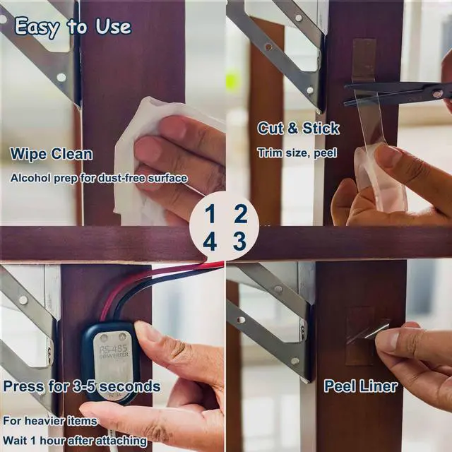 Alt view image 5 of 7 - 4Rolls, Nano Double Sided Mountinging Tape, Adhesive-self Heavy Duty Tape, 2 Sides Sticky Tack Tape, 0.7in×10fts, 40fts Total Long