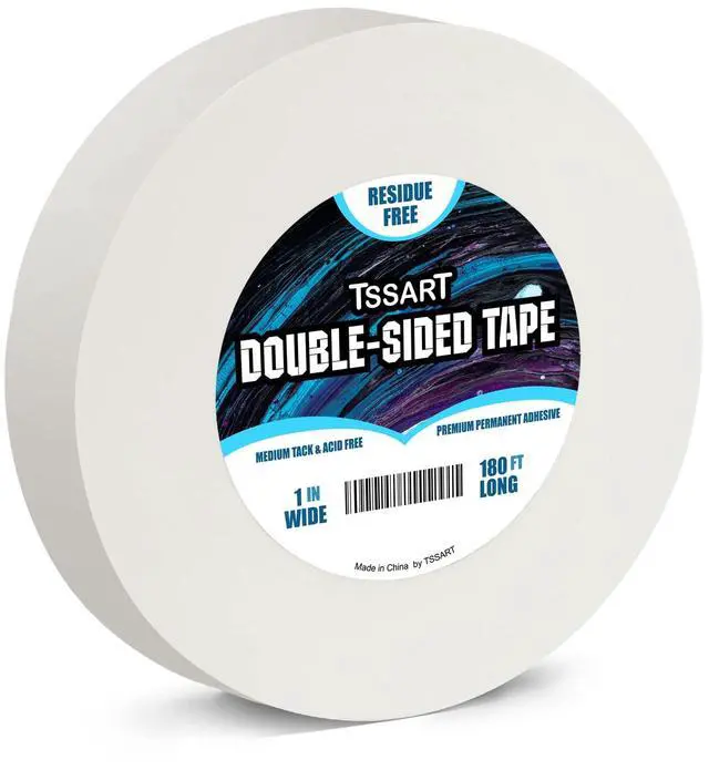 Main image of Ultra-Thin Permanent Double-Sided Tape - Double Sided Adhesive Sticky Tape for Arts, Crafts, Photography, Scrapbooking, Tear-by-Hand - Acid Free 1 Inch Wide 180FT Long