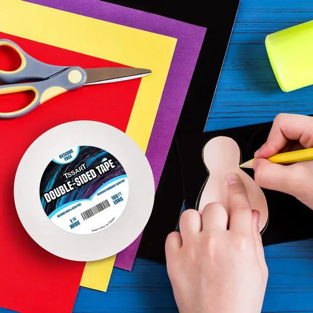 Alt view image 6 of 7 - Ultra-Thin Permanent Double-Sided Tape - Double Sided Adhesive Sticky Tape for Arts, Crafts, Photography, Scrapbooking, Tear-by-Hand - Acid Free 1 Inch Wide 180FT Long