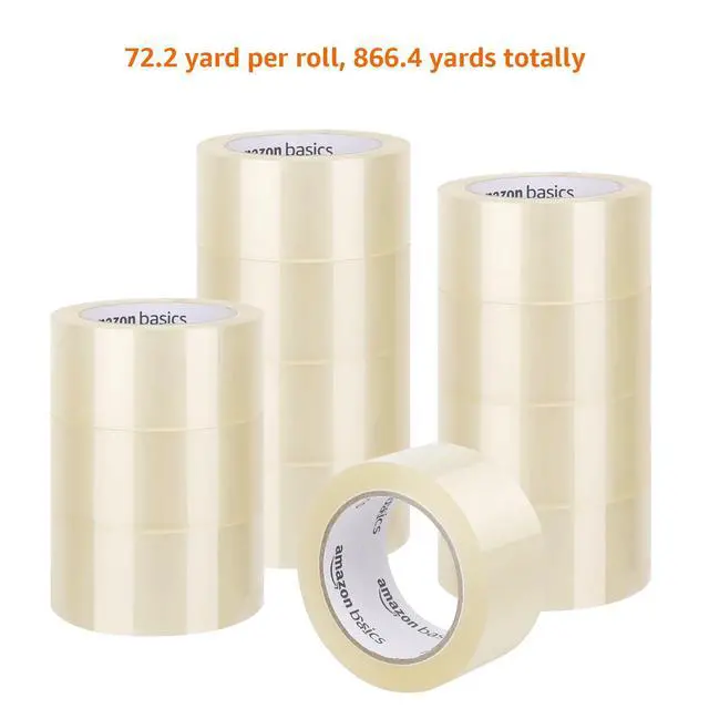 Alt view image 2 of 4 - Shipping Packing Tape for Packaging, Moving and Storing, Clear, 1.88 in x 72.2 yards, 1.8mil Thickness, 12-Roll
