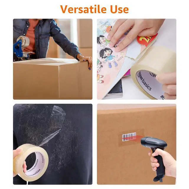 Alt view image 4 of 4 - Shipping Packing Tape for Packaging, Moving and Storing, Clear, 1.88 in x 72.2 yards, 1.8mil Thickness, 12-Roll