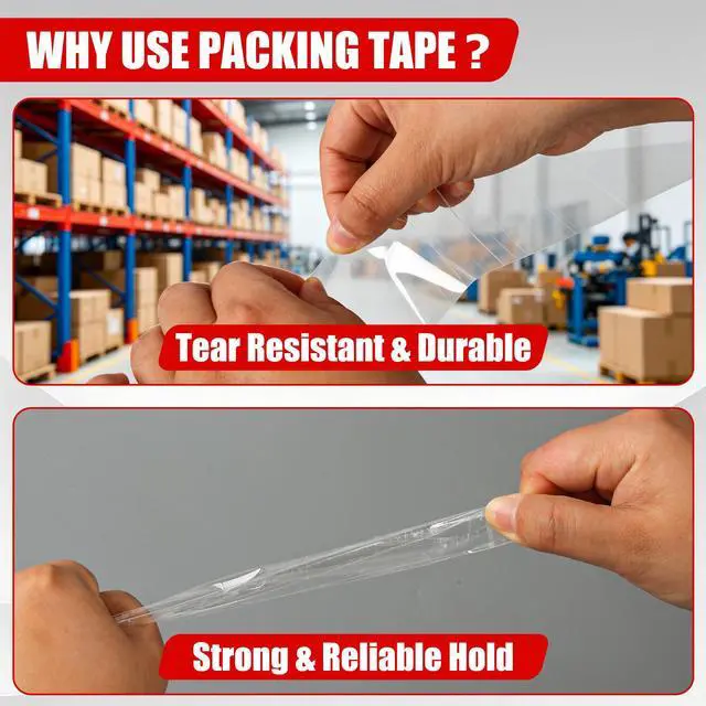 Alt view image 3 of 7 - Clear Packing Tape, 1.88" x 65 Yards, 2.7 Mil, 6 Rolls Clear