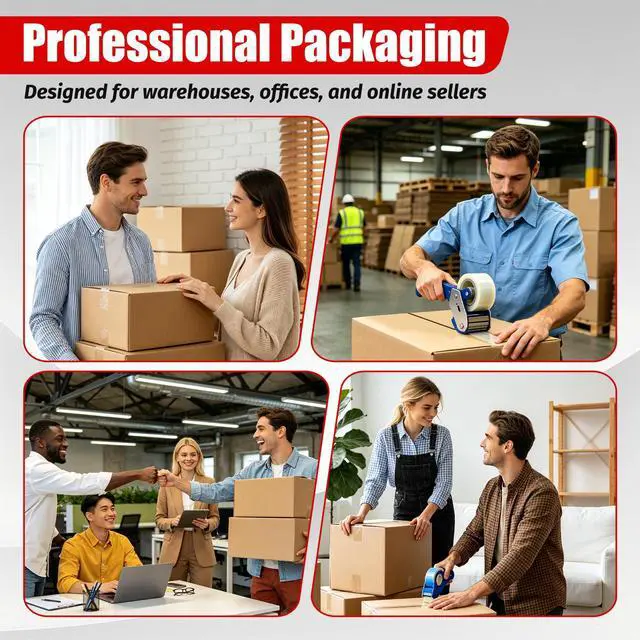 Alt view image 6 of 7 - Clear Packing Tape, 1.88" x 65 Yards, 2.7 Mil, 6 Rolls Clear