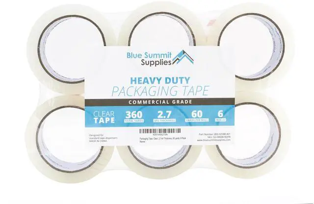 Main image of 6 Pack Clear Packing Tape, 1.88" x 60 yd, 2.7mil