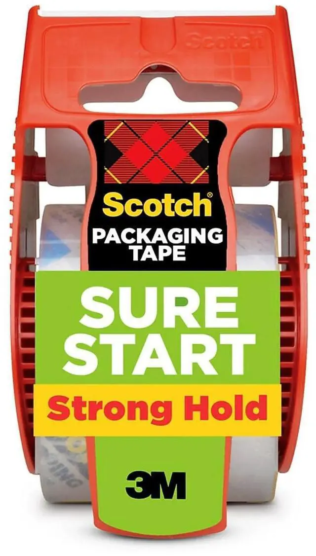 Main image of Scotch Brand Sure Start Shipping Packaging Tape with Dispenser, 2 Inches x 800 Inches (145), Clear