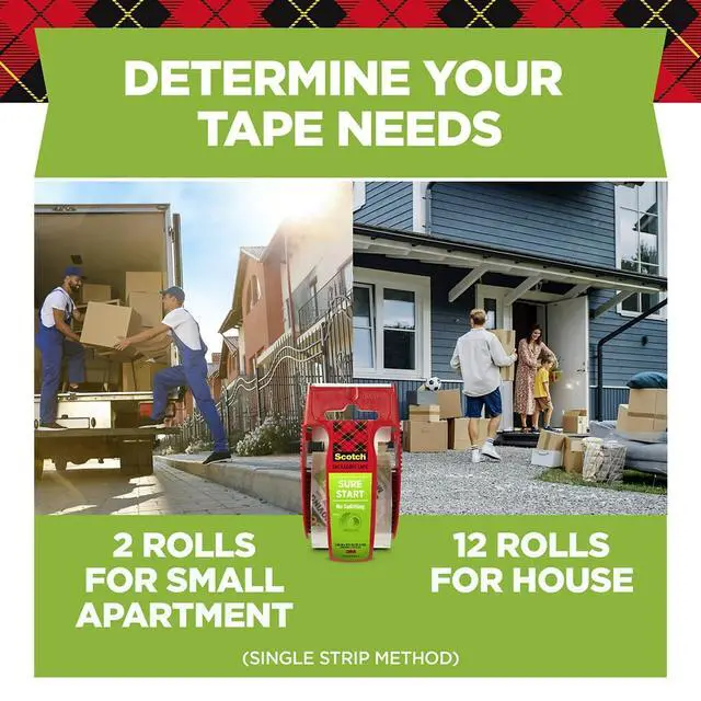 Alt view image 4 of 7 - Scotch Brand Sure Start Shipping Packaging Tape with Dispenser, 2 Inches x 800 Inches (145), Clear