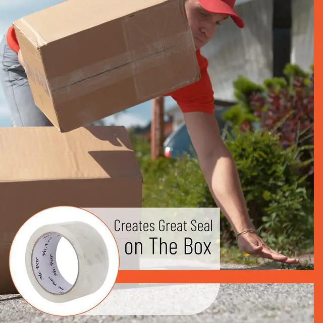 Alt view image 4 of 7 - Packing Tape, 4 Pack, 2 Inch Wide, 60 Yards, Clear